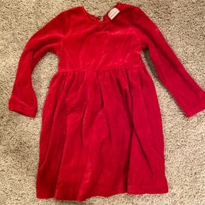 Hanna Andersson red velvet long sleeve dress